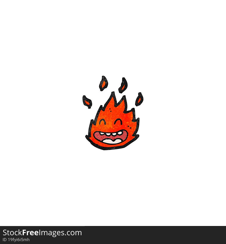 cartoon burning fire