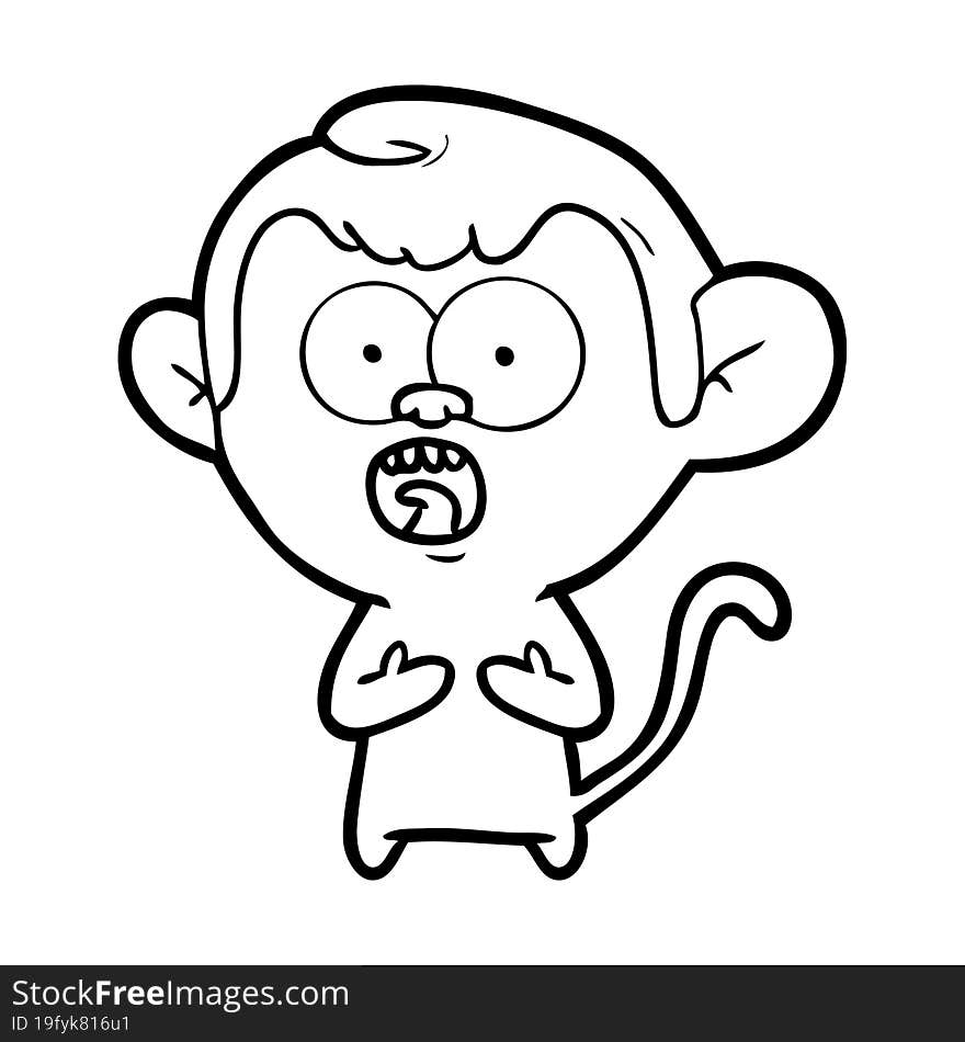 cartoon shocked monkey. cartoon shocked monkey