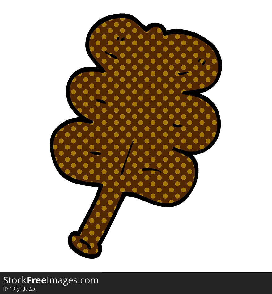 cartoon doodle autumnal leaf