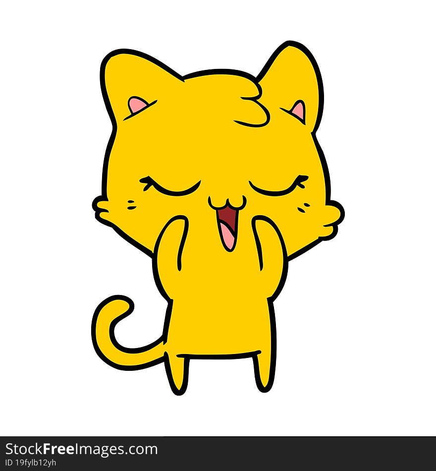 happy cartoon cat. happy cartoon cat