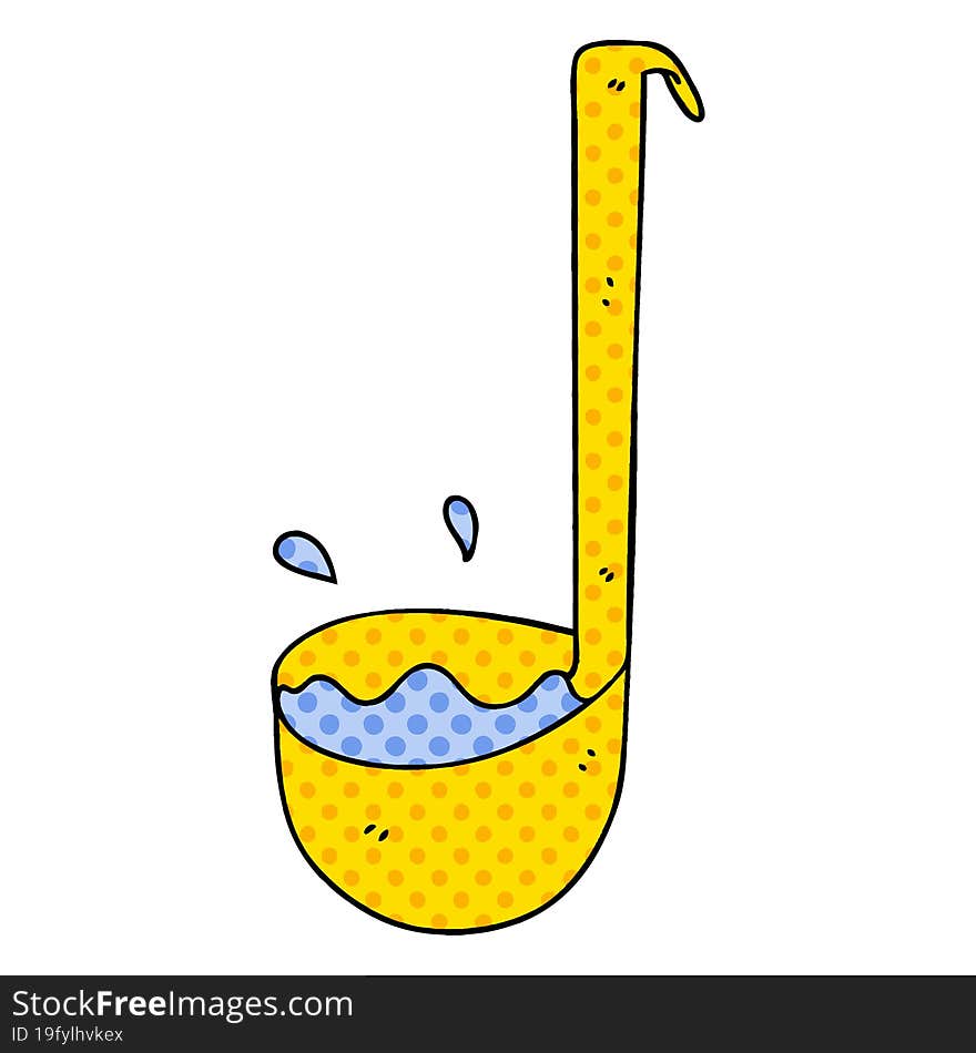 quirky comic book style cartoon ladle