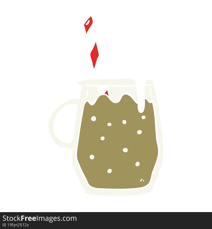 flat color style cartoon glass of root beer with straw