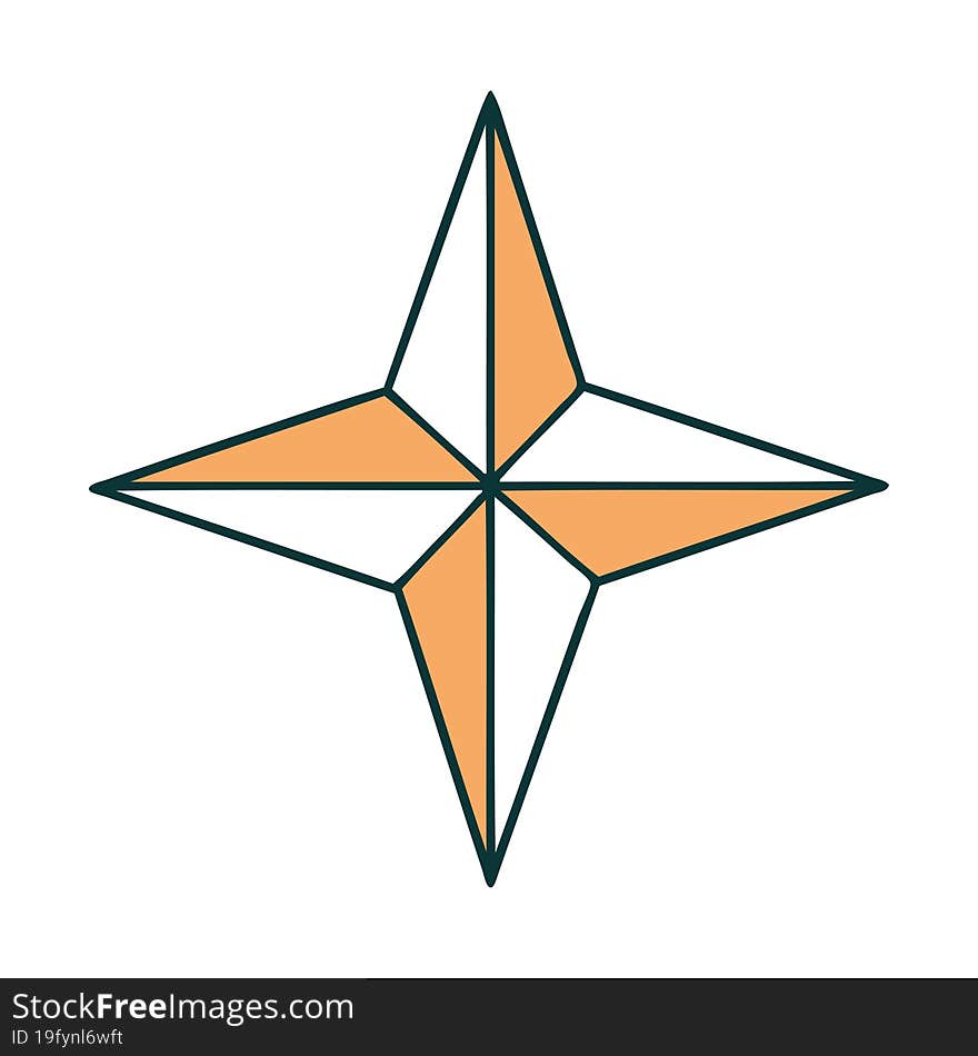 iconic tattoo style image of a star. iconic tattoo style image of a star