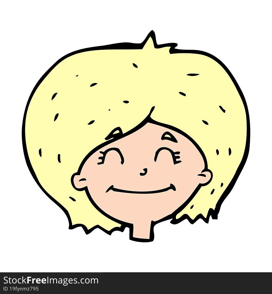 cartoon happy female face