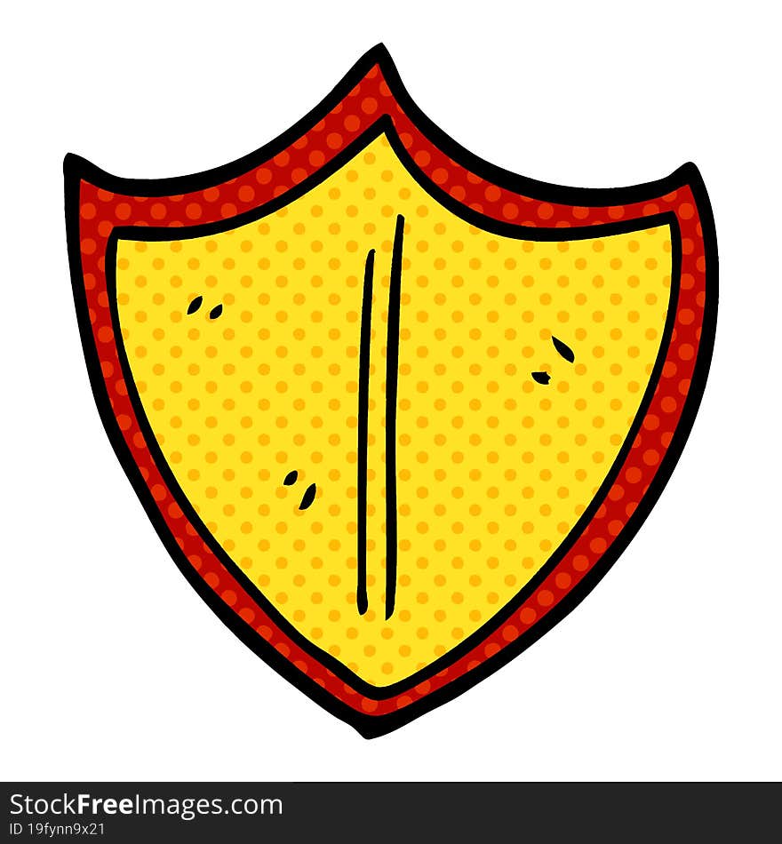 cartoon doodle old shield