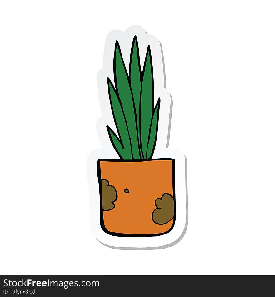 sticker of a cartoon house plant