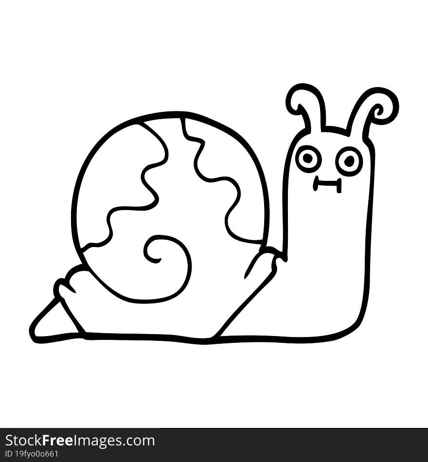 line drawing cartoon snail