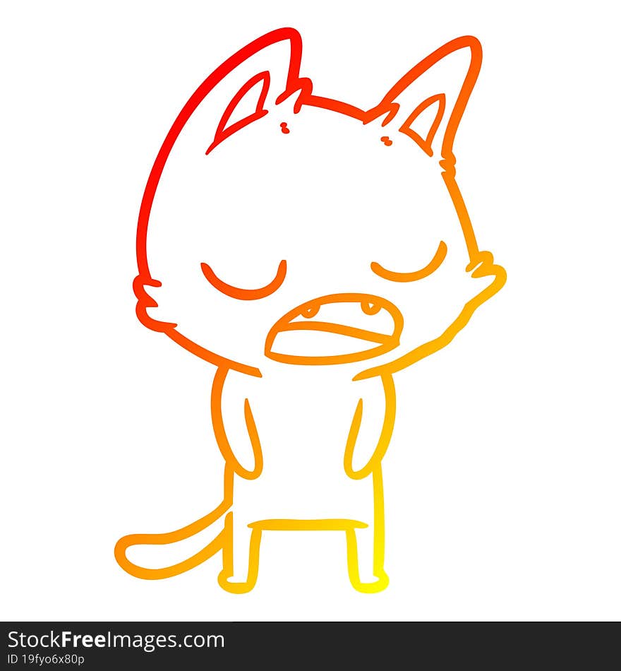 warm gradient line drawing talking cat cartoon