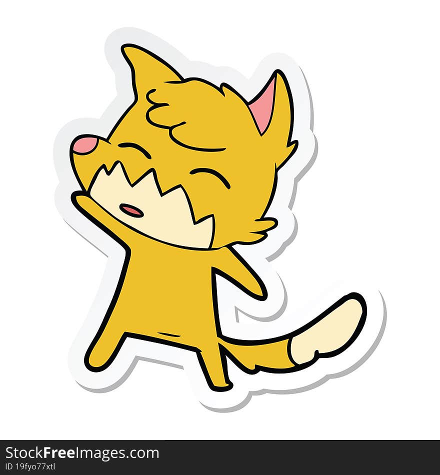 sticker of a cartoon fox