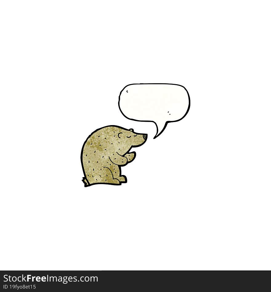 bear with speech bubble cartoon