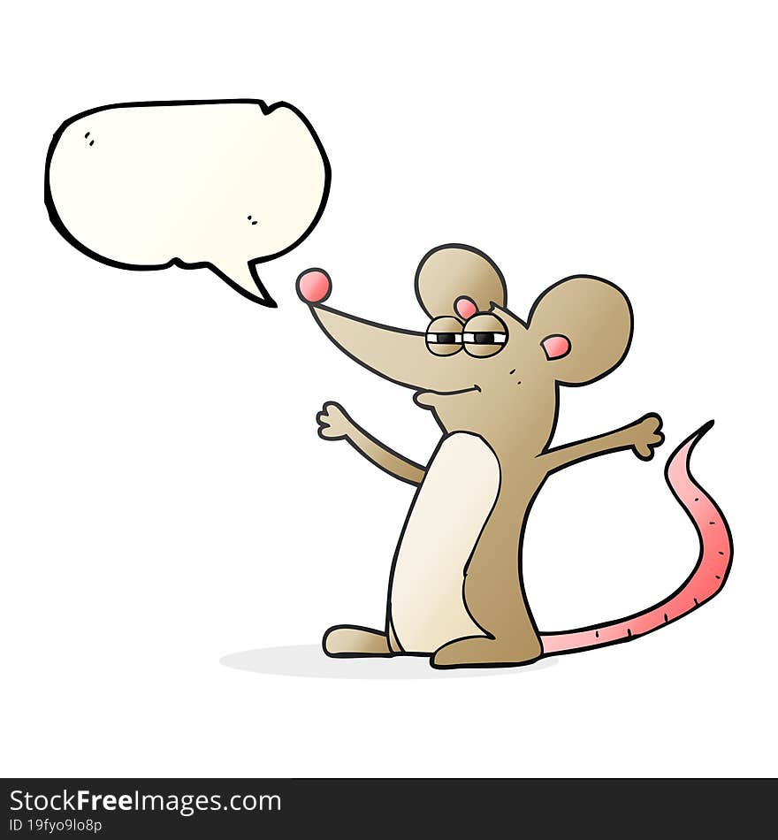 Speech Bubble Cartoon Mouse