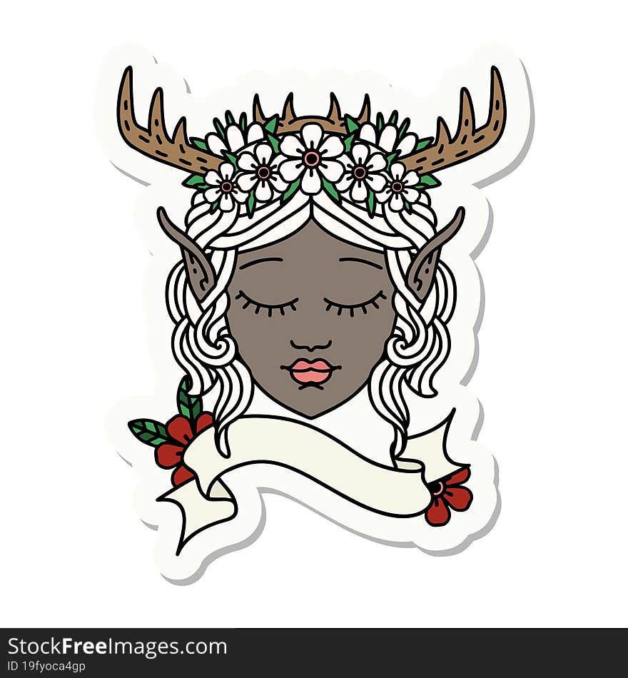 Elf Druid Character Face Sticker