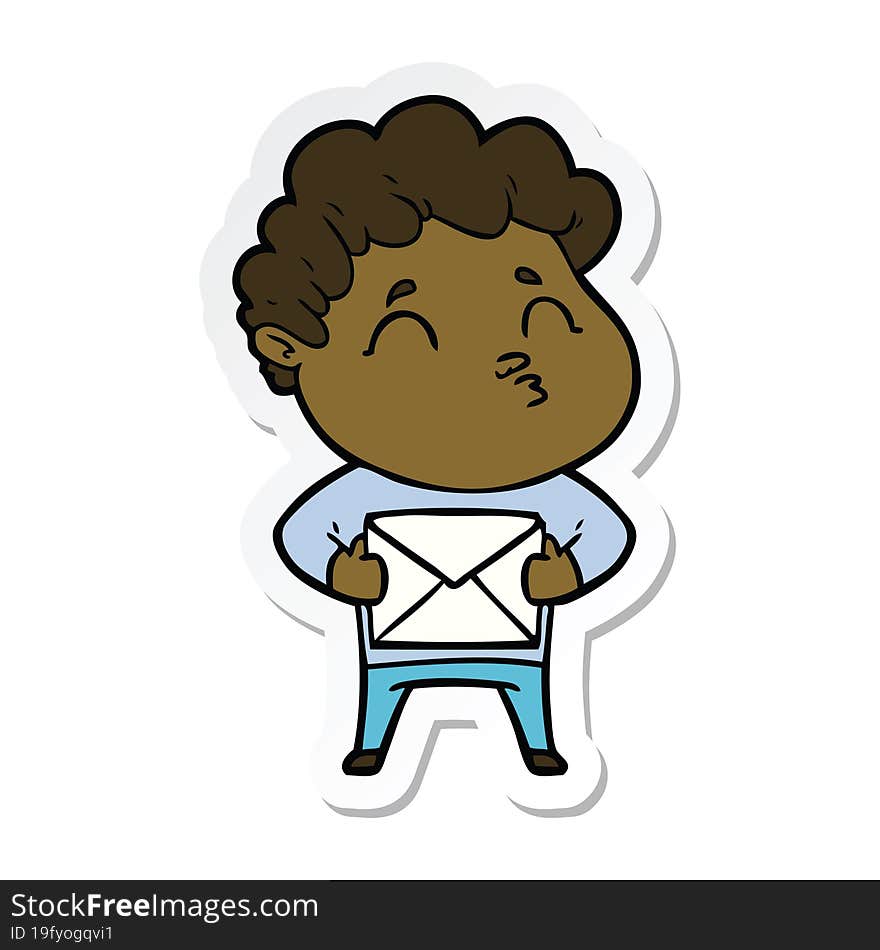 sticker of a cartoon man pouting