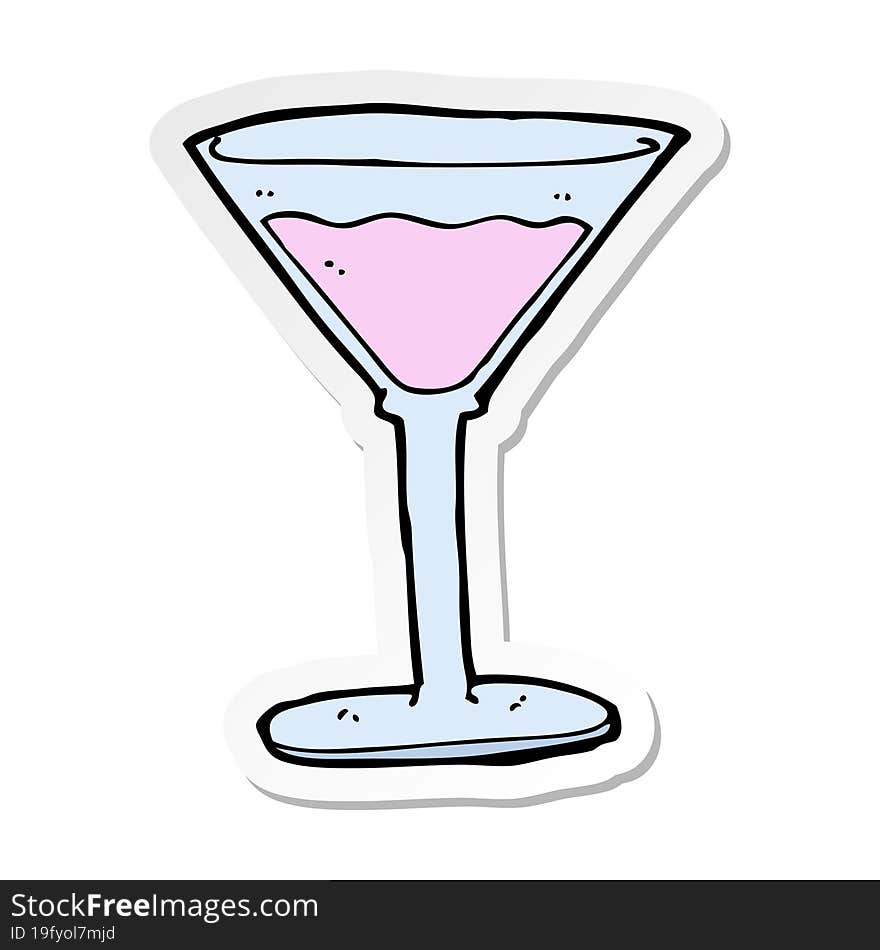 Sticker Of A Cartoon Cocktail