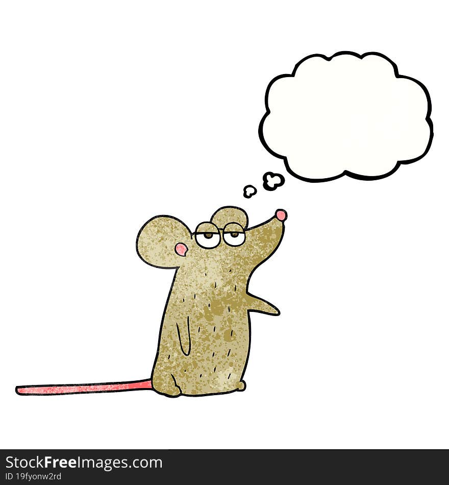 Thought Bubble Textured Cartoon Mouse