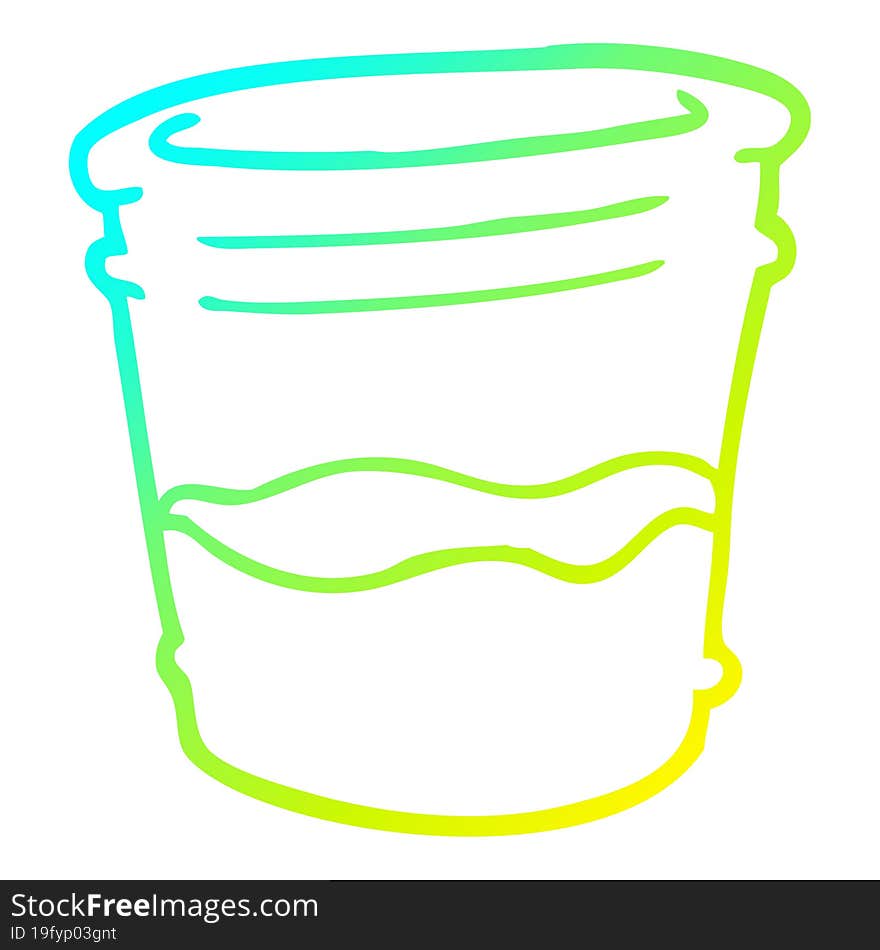 Cold Gradient Line Drawing Cartoon Glass Of Drink