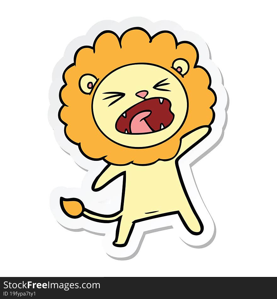 sticker of a cartoon lion