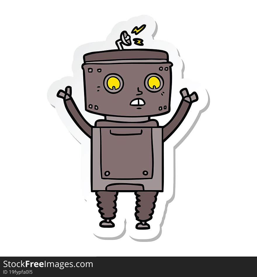 sticker of a cartoon robot