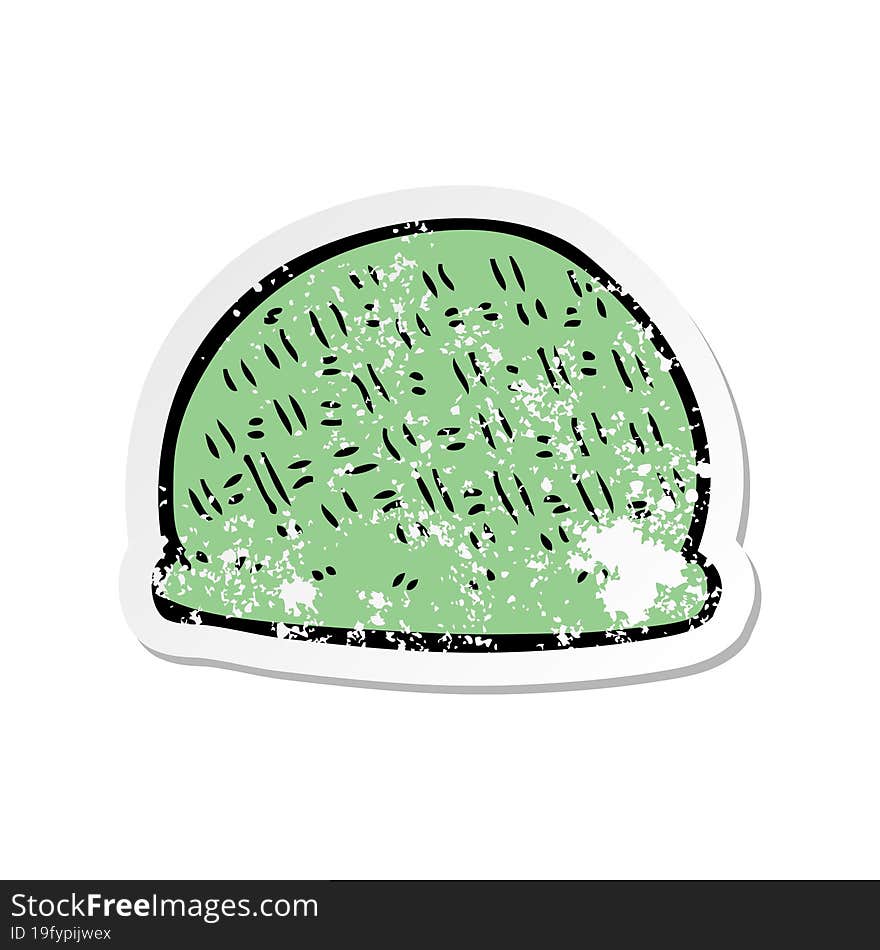 retro distressed sticker of a cartoon hat