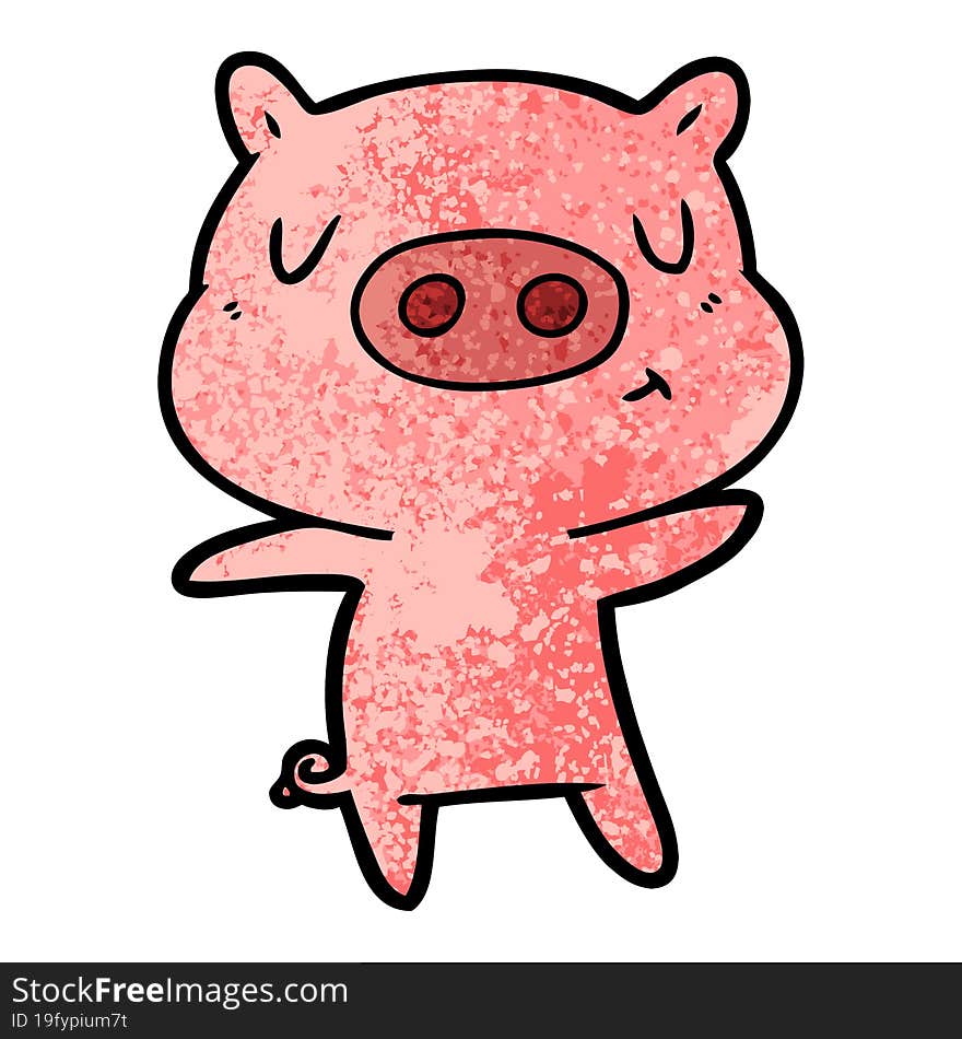 cartoon content pig. cartoon content pig