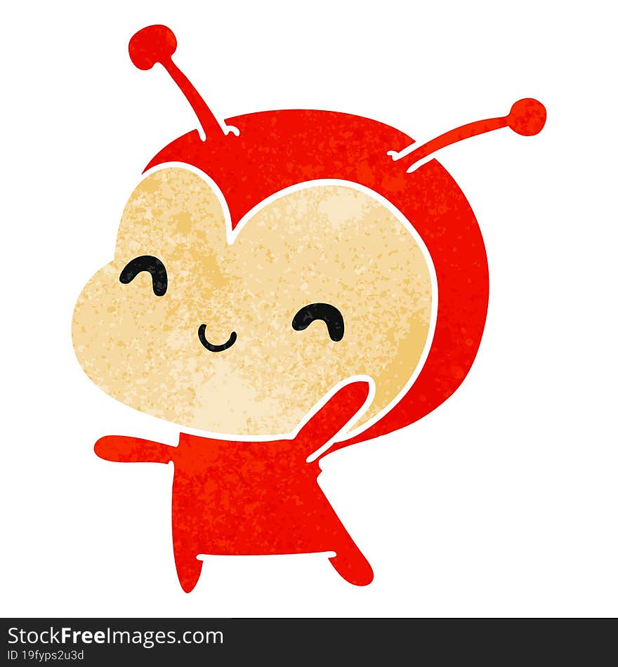 retro cartoon kawaii of a cute lady bug