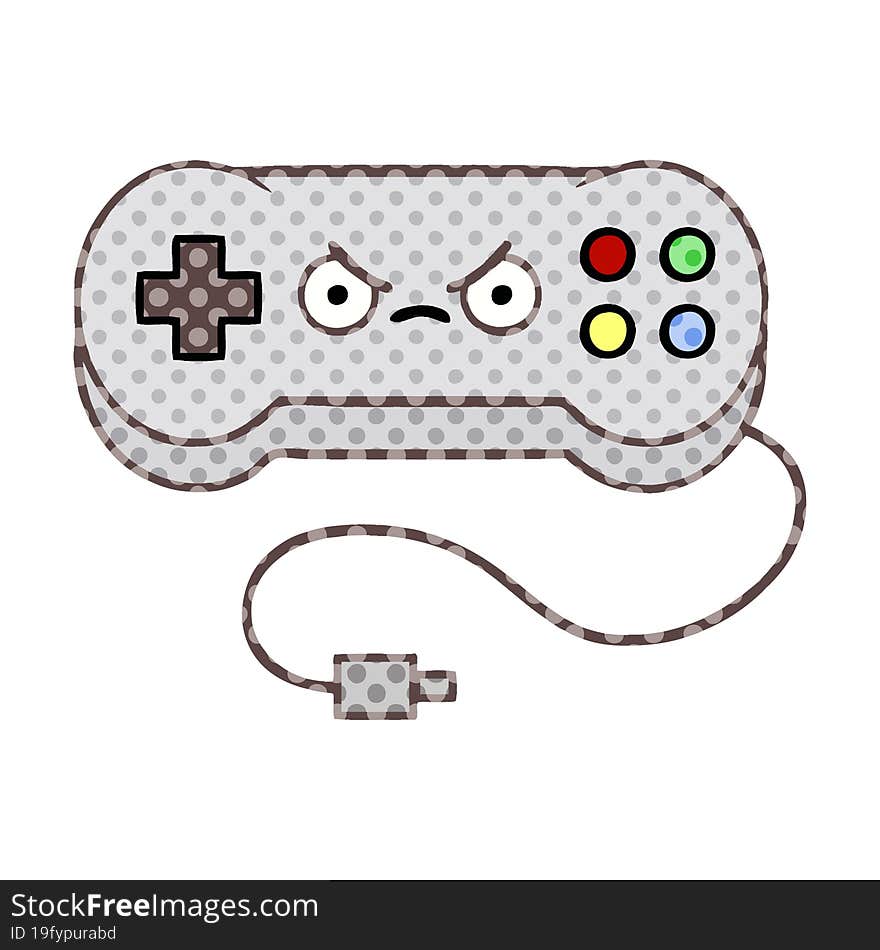 comic book style cartoon game controller