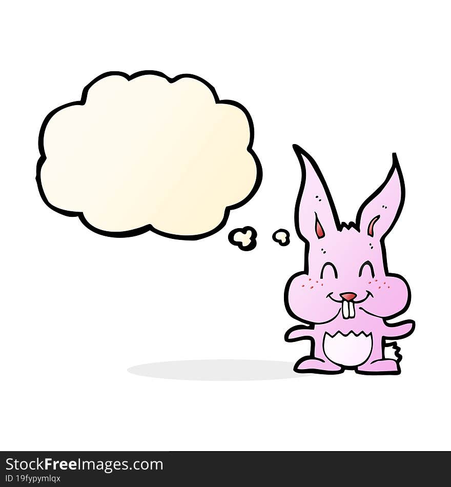 cartoon rabbit with thought bubble