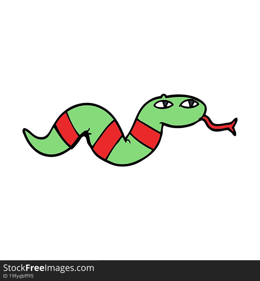 cartoon doodle snake