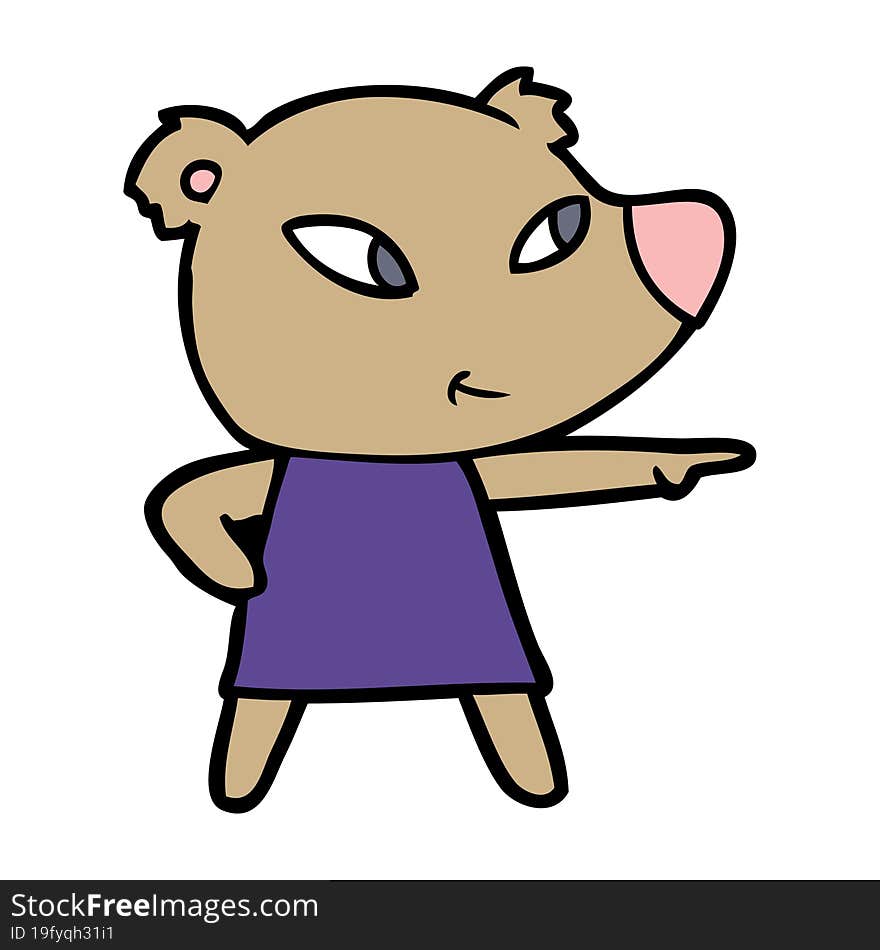 cute cartoon bear in dress. cute cartoon bear in dress