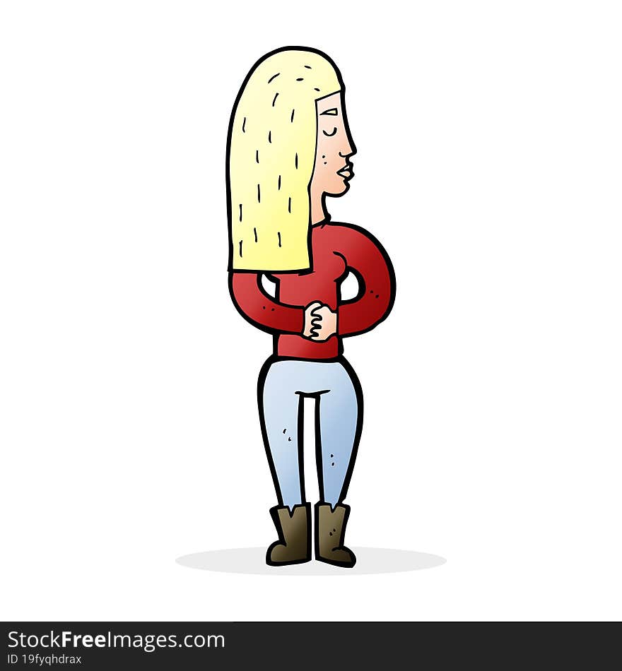 cartoon woman ignoring