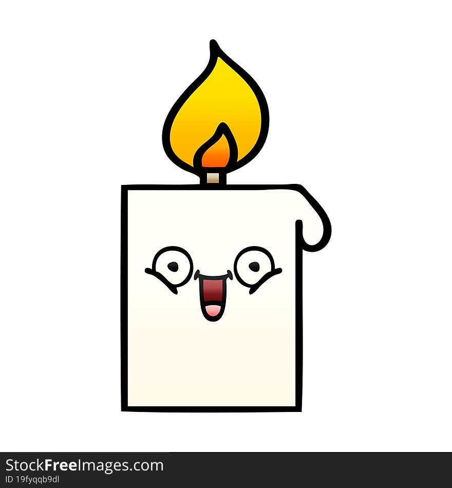 gradient shaded cartoon lit candle