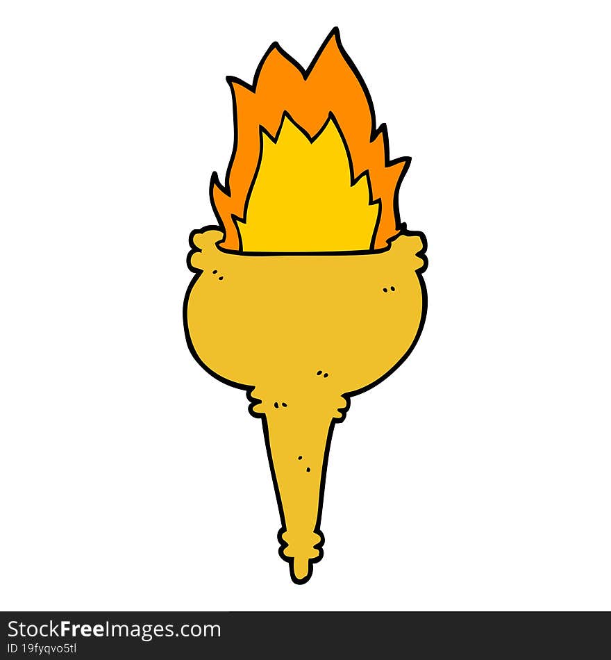 cartoon flaming torch