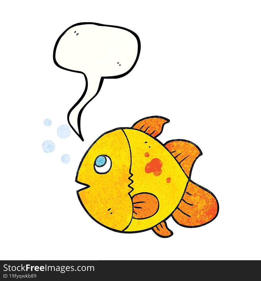 speech bubble textured cartoon fish