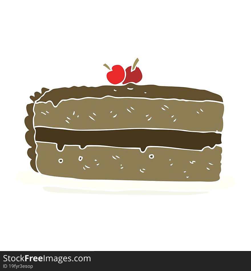 flat color illustration of a cartoon cake