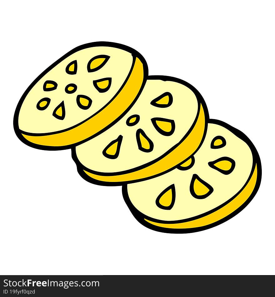 cartoon doodle lemon slices