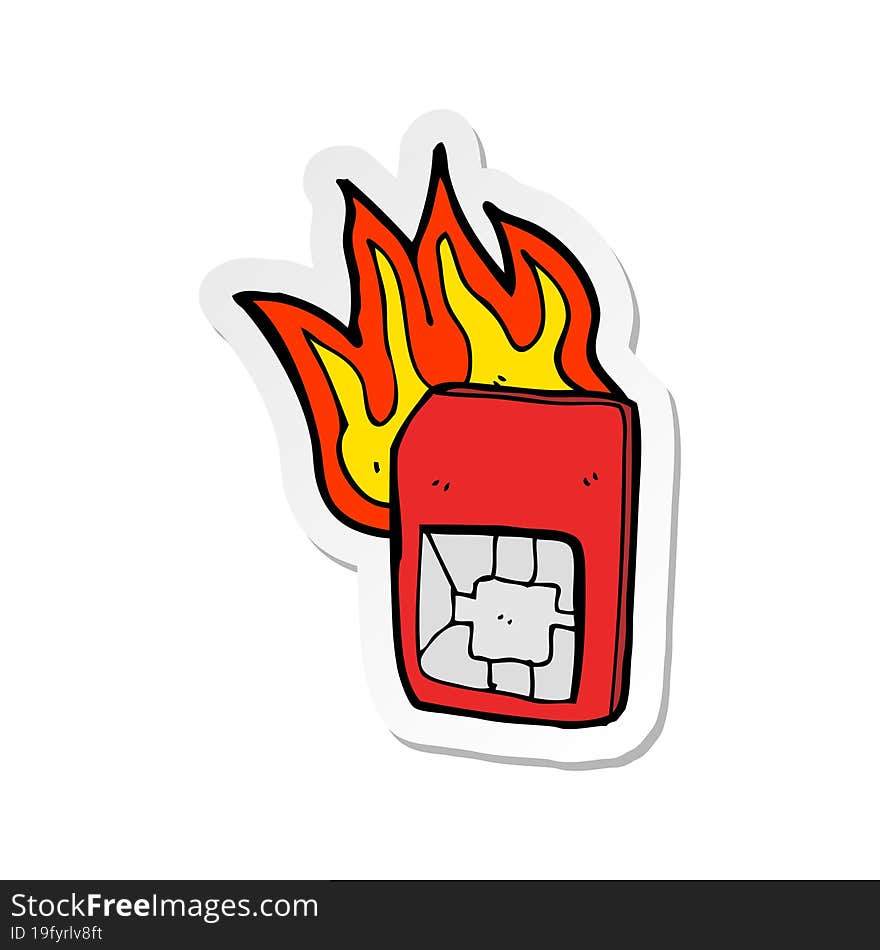 sticker of a cartoon sim card