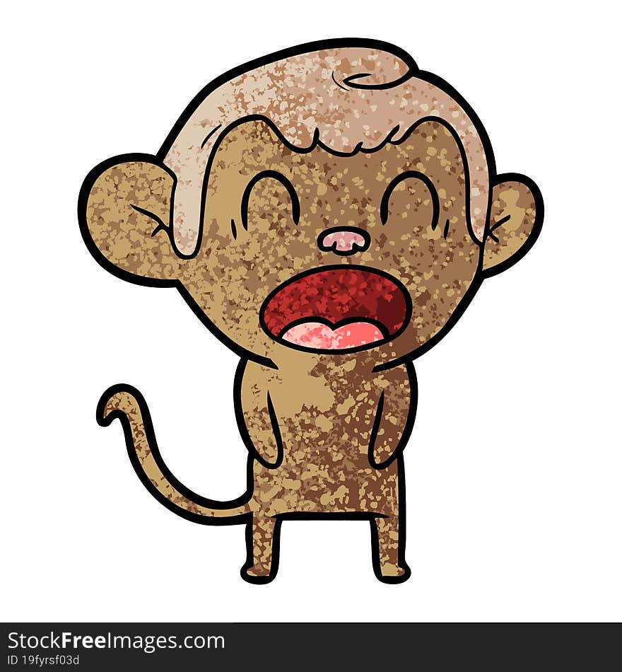 yawning cartoon monkey. yawning cartoon monkey