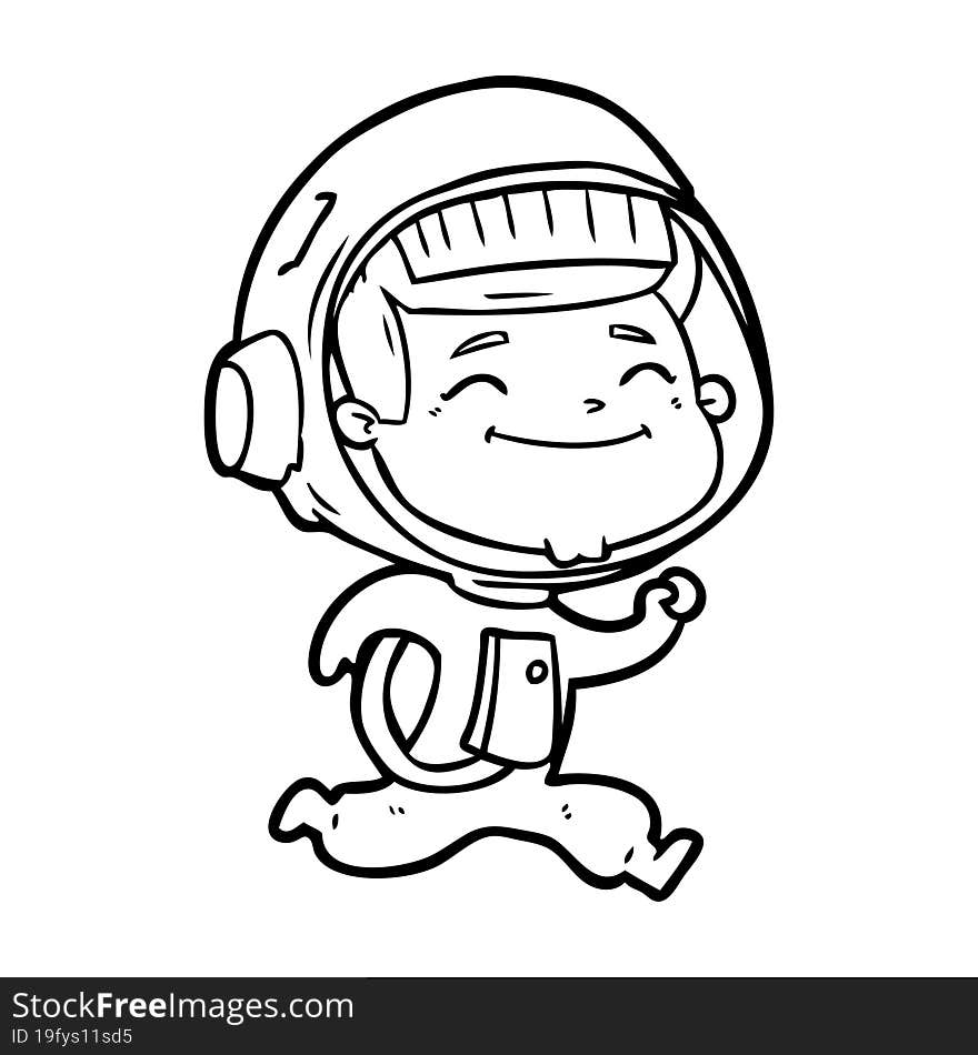 happy cartoon astronaut. happy cartoon astronaut