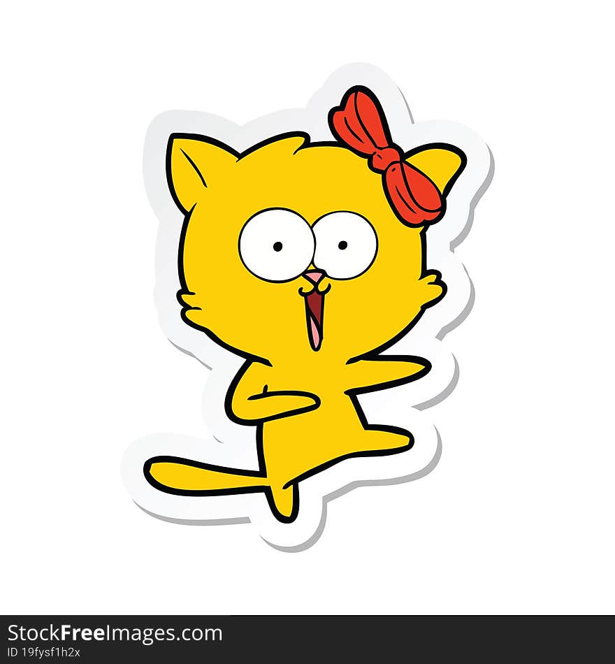 Sticker Of A Cartoon Cat