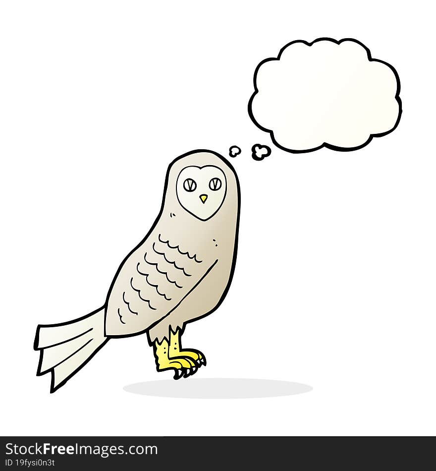 cartoon owl with thought bubble