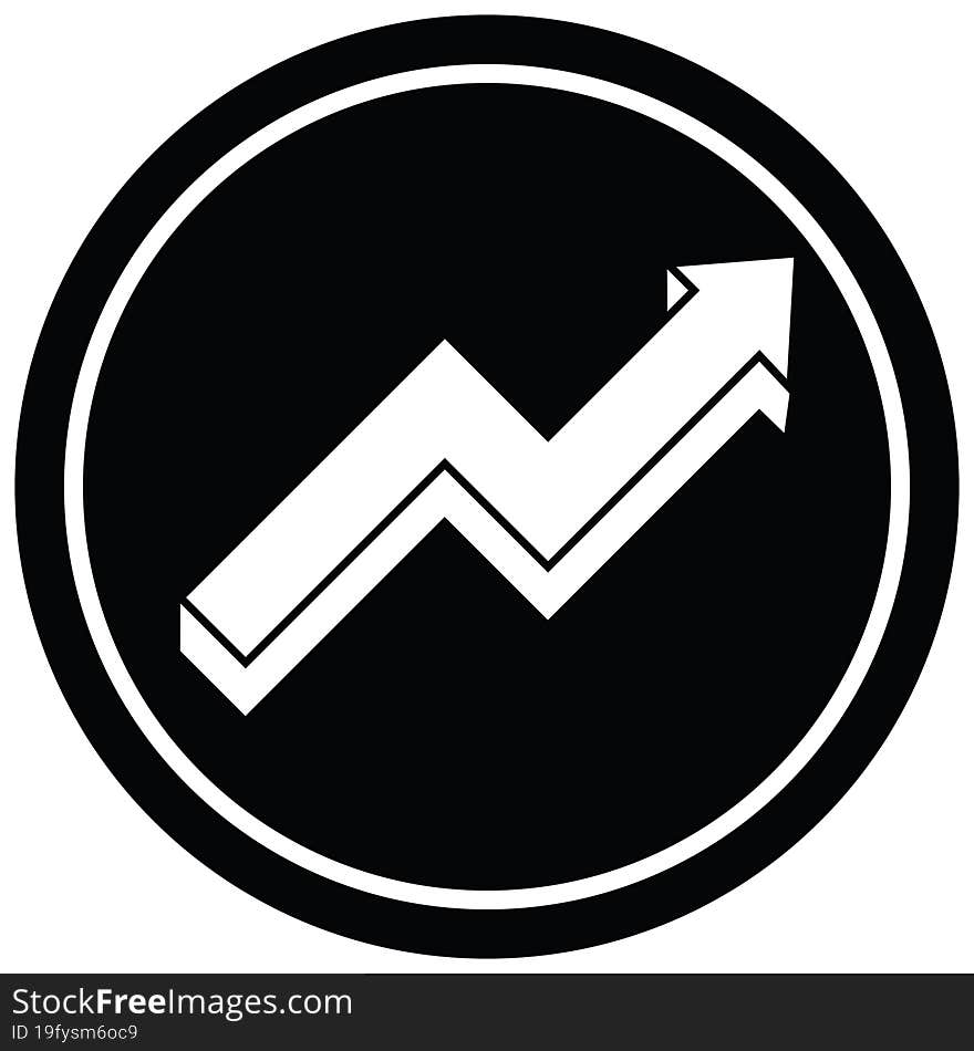 performance arrow graphic vector circular symbol. performance arrow graphic vector circular symbol