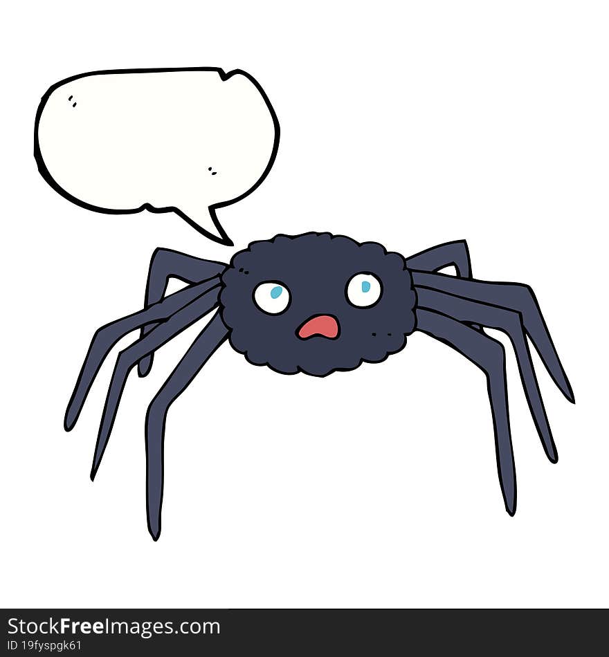 cartoon spider with speech bubble