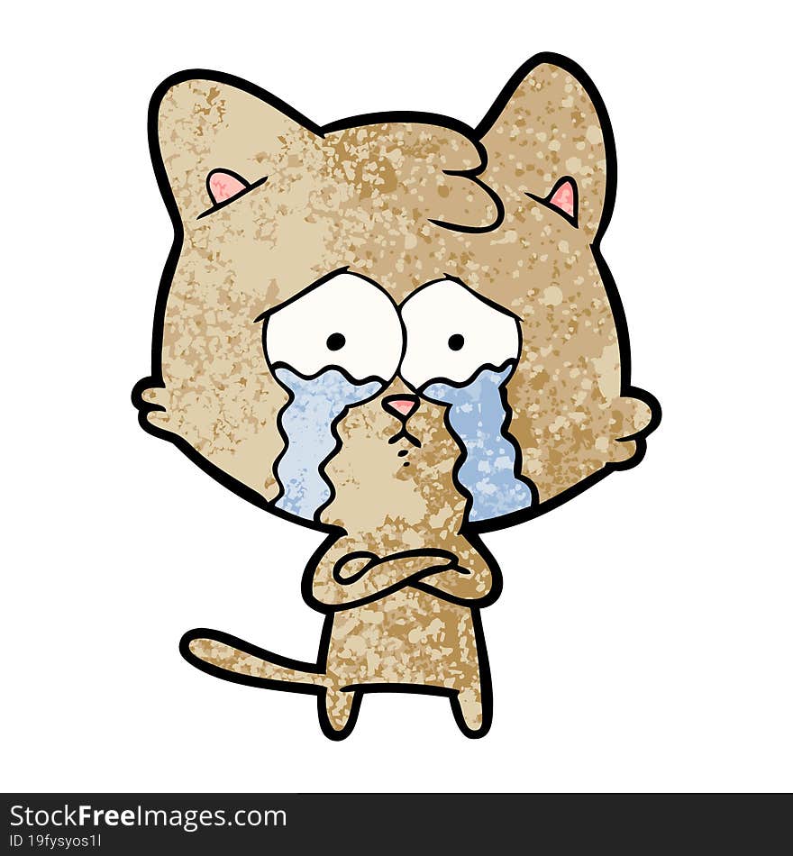 cartoon crying cat. cartoon crying cat