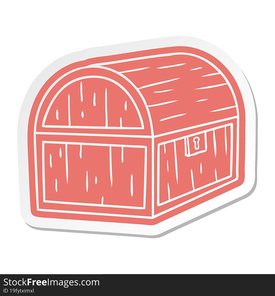 cartoon sticker of a treasure chest