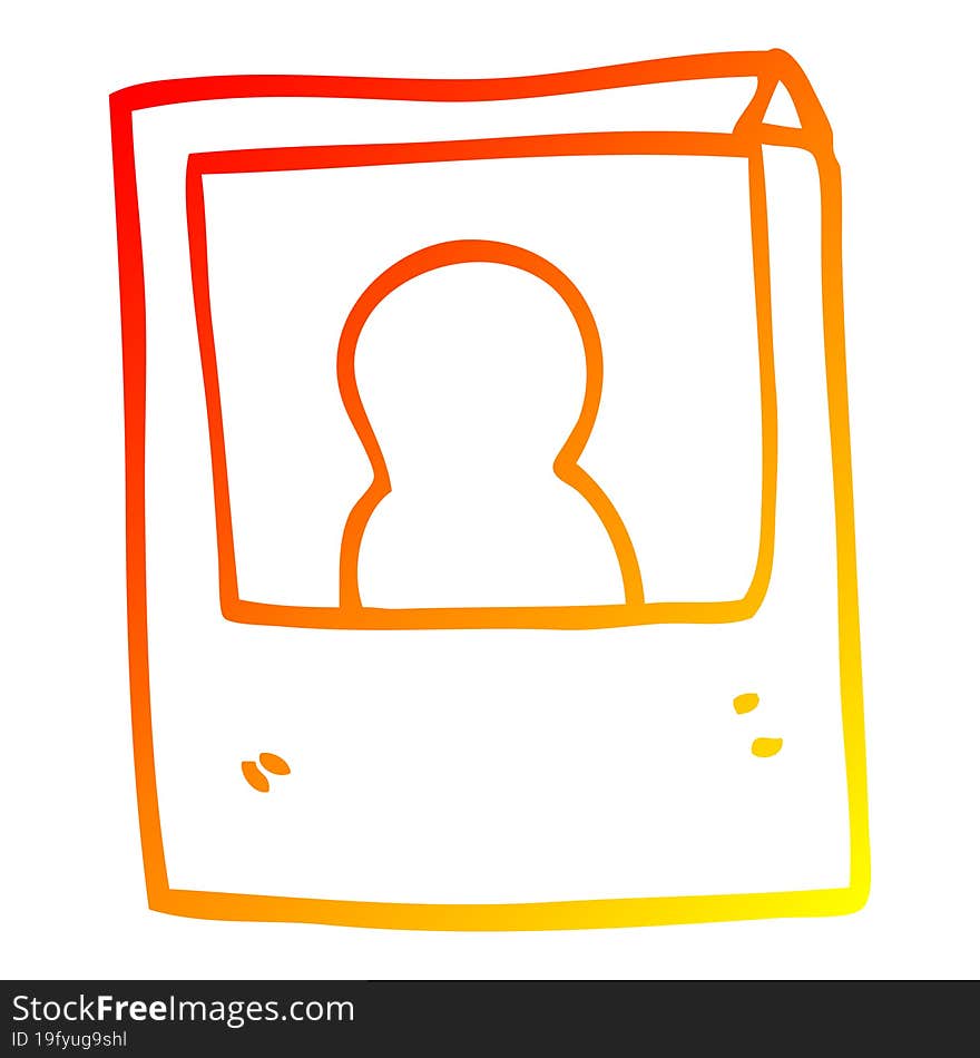 warm gradient line drawing cartoon instant photograph