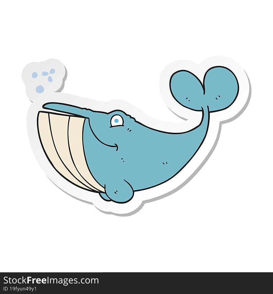 sticker of a cartoon whale