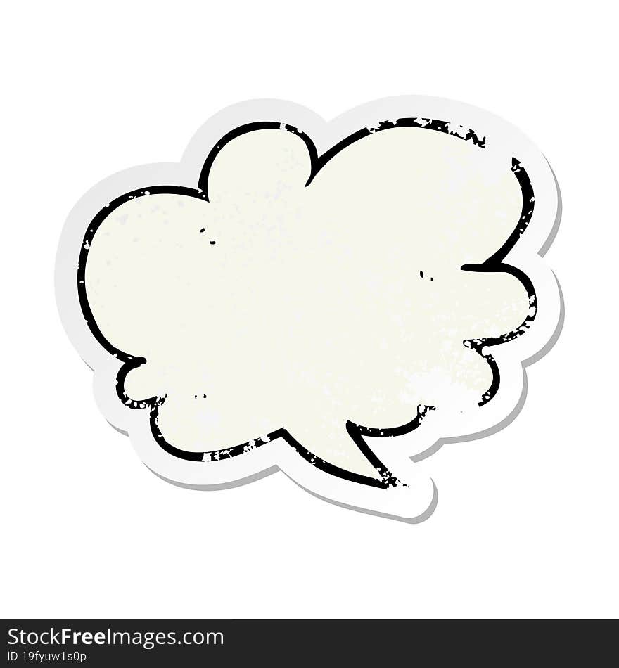 retro distressed sticker of a cartoon speech bubble