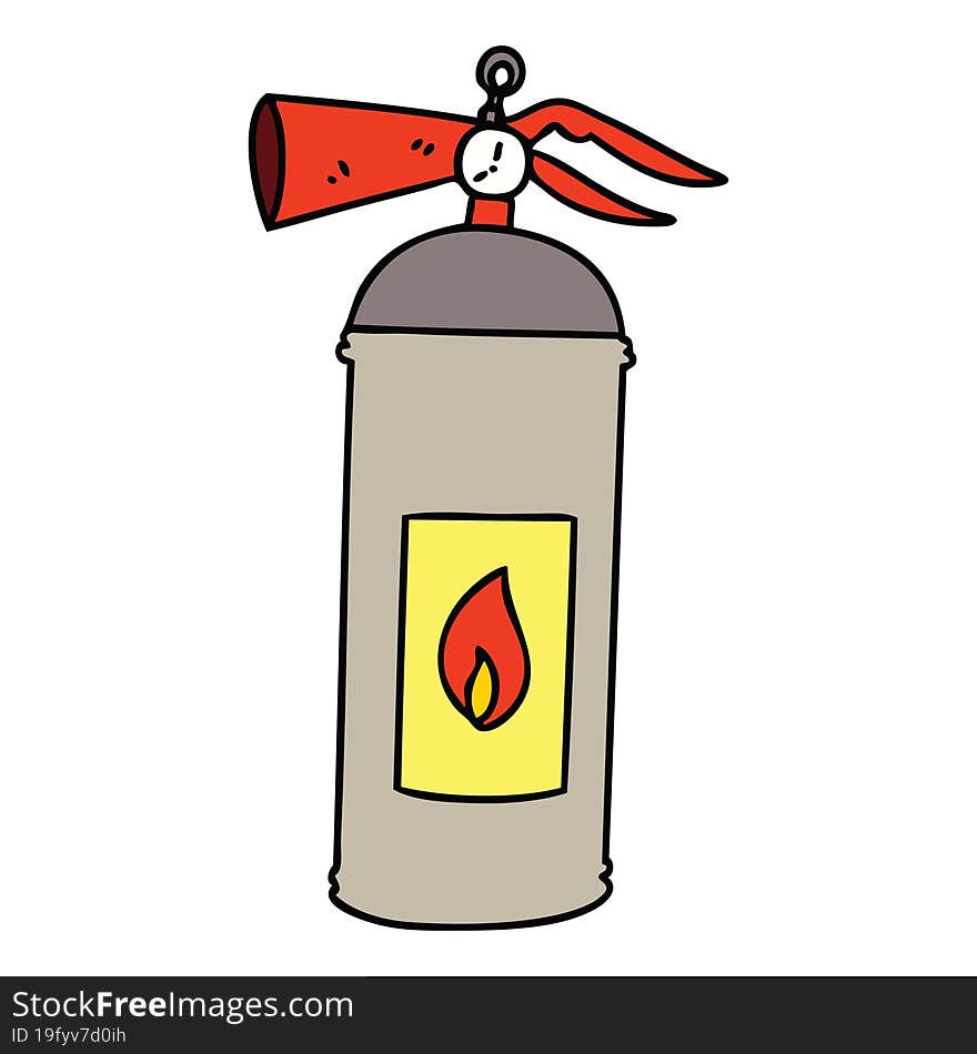 quirky hand drawn cartoon fire extinguisher