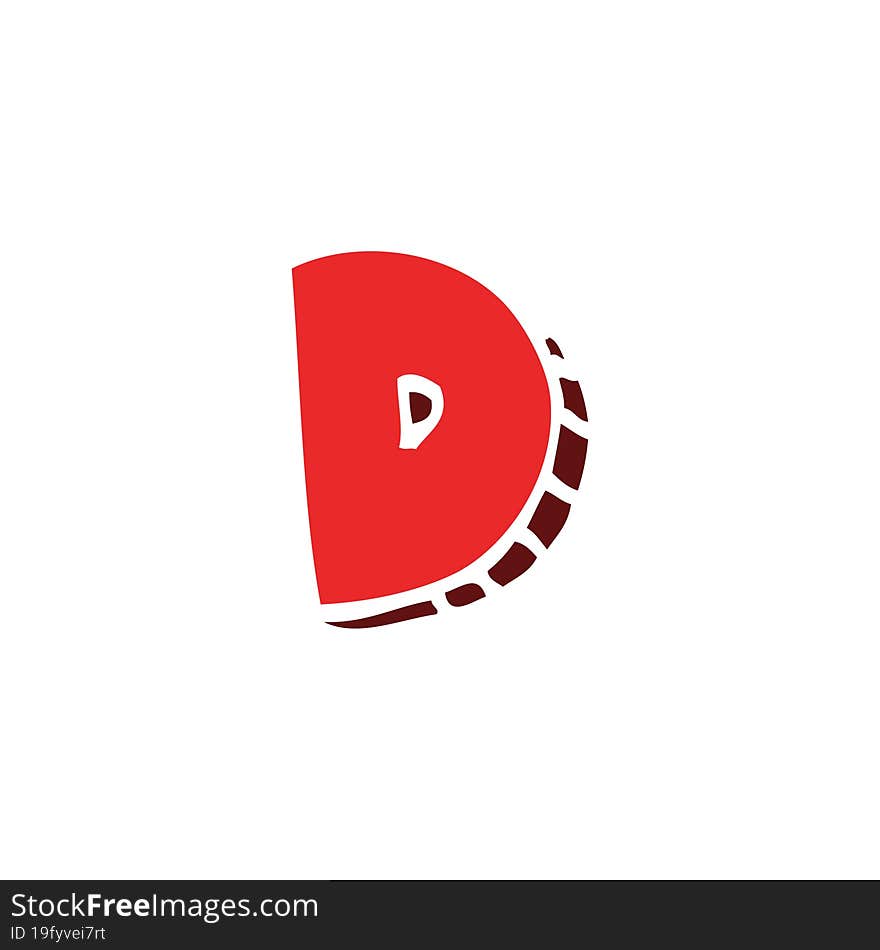 Cartoon Doodle Letter D