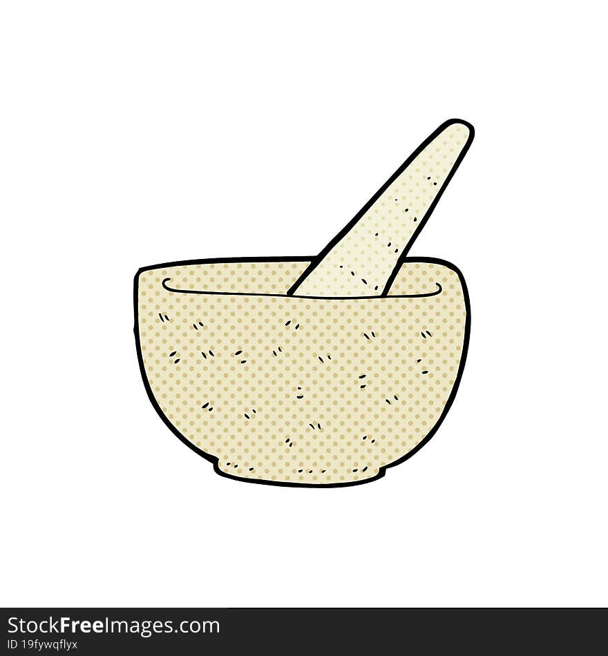 cartoon pestle and mortar